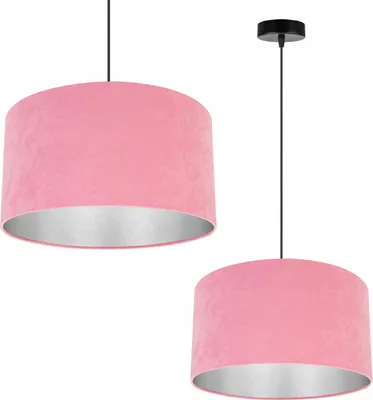 Immagine prodotto di Lampada a sospensione, lampadario da soffitto, cromo, paralume in velluto