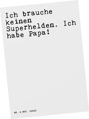 Produktbild von Mr. & Mrs. Panda Postkarte Ich brauche keinen Superhelden.... - Weiß - Geschenk, Grußkarte, Sprüche, Danke, Postkarten, Spruch Weisheiten Zitate Lustig Weisheit Worte