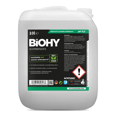Produktbild von BiOHY Schmierseife, Schmierseifenlösung, Fußbodenreiniger, -Konzentrat – 1 x 10 Liter Kanister