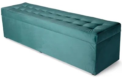Produktbild von MG Design Polsterhocker Blau 45x160 cm - Stauraum 190L, bis 300 kg, sofort einsatzbereit, pflegeleicht, für Wohnzimmer & Flur