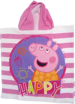 Obrázok produktu pre Detské pončo s kapucňou, bavlna 55x110 cm, Pepina Piglet Carbotex - ružové