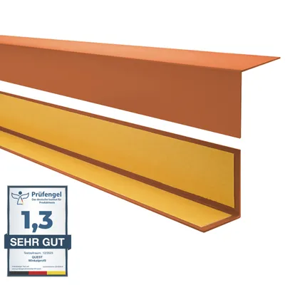 Obrázek produktu pro QUEST Rohová lišta PVC 15x15mm, 1,5m, Samolepicí, tvrdý ochranný roh na zeď, KTK, L profil, cihla