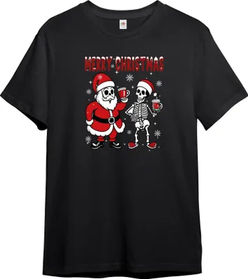 Produktbild von PAULGOS Herren T-Shirt "Skelett mit Weihnachtsmann"
