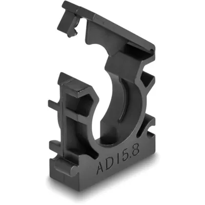 Produktbild von DeLOCK Kabelschlauchhalter mit Verschlussclip 15,8 mm 8 Stück schwarz, Kabelhalter, Kunststoff, Schwarz