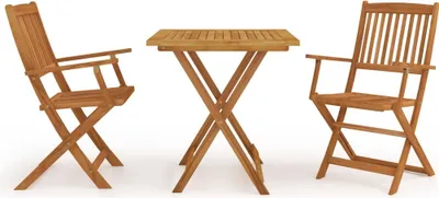 Immagine prodotto di vidaXL Set da pranzo da giardino a 3 pezzi pieghevole in legno massiccio di acacia