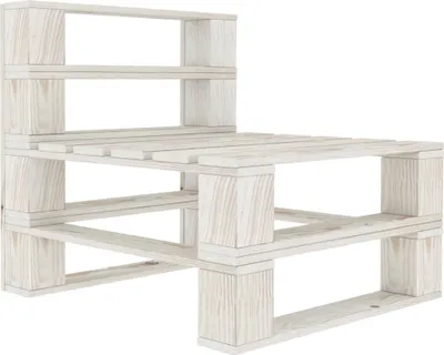Image de vidaXL Canapé central d'extérieur palettes bois blanc