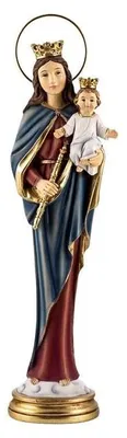 Jungfrau-Maria-Figur, handbemalt, Harz, mit Krone, 30 cm