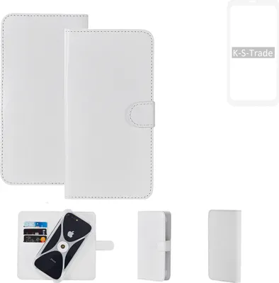 Produktbild von K-S-Trade Handy Hülle Schutz Hülle kompatibel mit Xiaomi Redmi Note 9 Cover Case Bookstyle Bumper weiß 1x