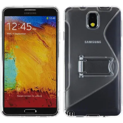 Produktbild von PhoneNatic Case kompatibel mit Samsung Galaxy Note 3 - clear Silikon Hülle Aufstellbar + 2 Schutzfolien