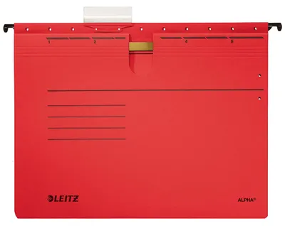 Immagine prodotto di Leitz 1984-30-25 1984 Raccoglitore a sospensione ALPHA® - pinzatura, cartone Pendarec, 5 pezzi, rosso