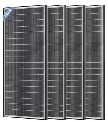 Zdjęcie produktu dla Panele słoneczne, monokrystaliczne ogniwa, 18BB, wysokowydajny moduł, 100W, zestaw 4 sztuki