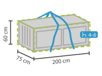 Obrázok produktu pre Perel úložný vak XL, vak na záhradný nábytok, úložný vak, poťah na vankúše na záhradný nábytok,