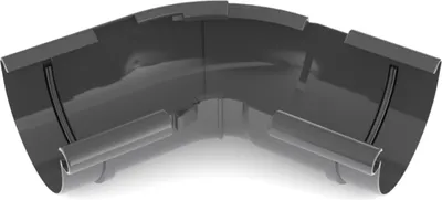 Zdjęcie produktu dla BRYZA regulowany narożnik rynny  wewnętrzny 120°-145° plastikowy Ø 125 mm, Brązowy RAL 8017