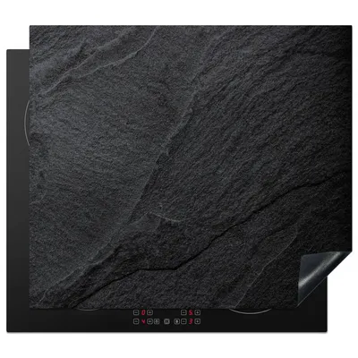 Produktbild von KitchenYeah© Herdabdeckplatte Beton - Schwarz - Industriell , 59x52cm, Küche Deko, Glaskeramikkochfeld Herdabdeckung, Abdeckplatte fùr Kochfeld