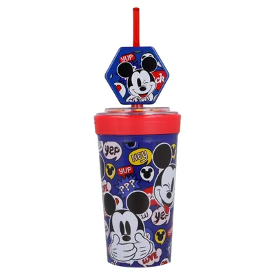 Obrázek produktu pro Hrnek Bidon s brčkem 475ml 3D Mickey Mouse