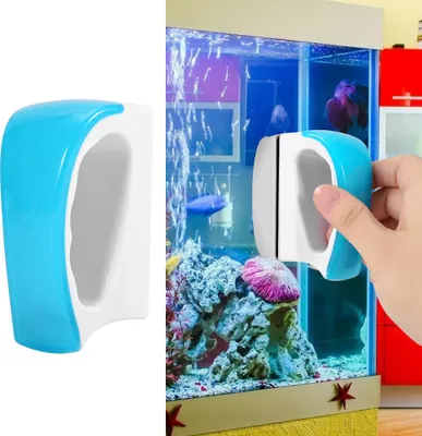 Obrázok produktu pre Magnetická kefa na akváriá, čistič skla, škrabka na prach, čistiaci nástroj na akváriá, 150 x 73 x 100 mm