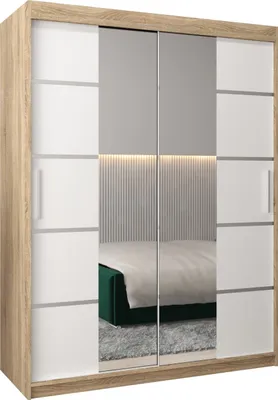 Produktbild von Kleiderschrank, Schiebetürenschrank Schlafzimmer, Schrank mit Spiegel VERONA 4 150 cm