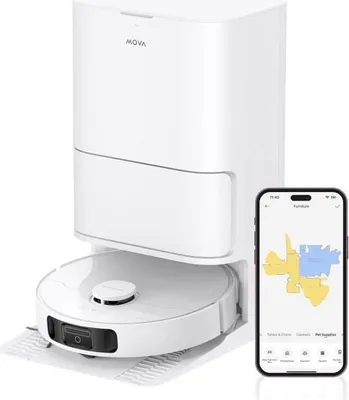 Immagine prodotto di Robot aspirapolvere Robot lavapavimenti MOVA E30 Ultra, svuotamento automatico, pulizia automatica del panno, RoboSwing, 7000 Pa, serbatoio da 3,2 l, bianco