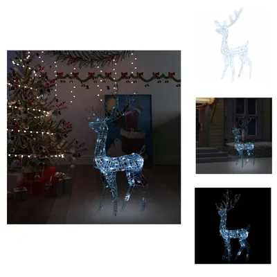 Productafbeelding van vidaXL LED-rentier van acryl, kerstdecoratie, 140 LED's, 120 cm, koelwit - kerstverlichting