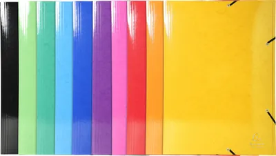 Produktbild von Exacompta 10x Sammelmappe +3 Klappen Gummizug MAXI Karton für A3 sortiert 59829E