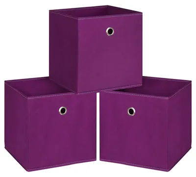 Image de Boîtes de rangement pliables - Lot de 3 - 25 cm - Violet