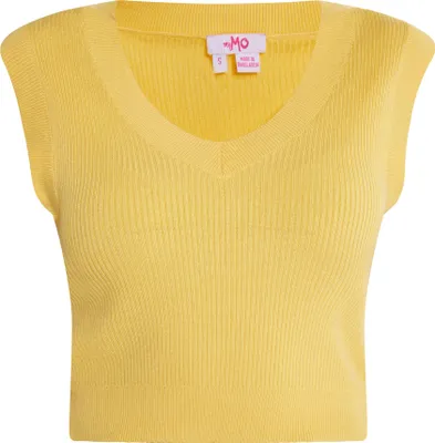 Produktbild von Damen Weste, Gelb, Größe XS, mit V-Ausschnitt und Rippbündchen