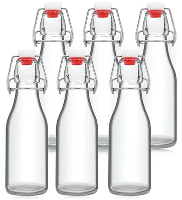 Produktbild von 6 Glasflaschen zum Befüllen, 250 ml, mit Schraubverschluss