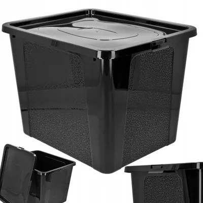 Produktbild von Cadro Aufbewahrungsbox 30l Kunststoff mit Deckel Schwarz