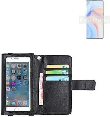Produktbild von K-S-Trade Handy Hülle Schutz Hülle Kompatibel mit Oppo Reno4 Pro Case mit Displayschutz / Schutzfolie Flip Cover Wallet case Etui Hülle schwarz