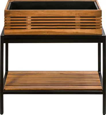 Produktbild von Dehner Premium Balkonhochbeet New York, Hochbeet , ca. 115 x 94 x 52 cm, aus FSC® - em Akazienholz / Aluminium, braun / schwarz
