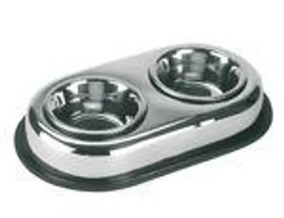 Obrázek produktu pro KERBL Edelstahlnapf DUO Schale 2 x 450 ml rutschfest Becher 83411