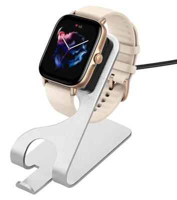 Produktbild von kwmobile USB Ladegerät kompatibel mit Huami T-Rex 2 / T-Rex Ultra / GTR 4 / GTS 4 / GTR 3 / GTS 3 - USB Kabel Charger Stand - Smart Watch Ladestation