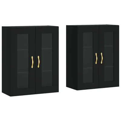Produktbild von Wandschränke 2 Stk. Schwarz Holzwerkstoff