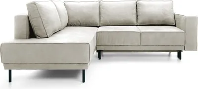 Produktbild von Ecksofa Rodario mit Schlaffunktion, Easy-Clean-Veloursbezug in Hellbeige, linksseitig