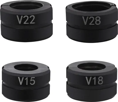 Produktbild von Rohrpressbacken - Einsatz V‑Kontur 15/18/22/28 mm - Für Rohrpresszange - Hartmetall - Schwarz