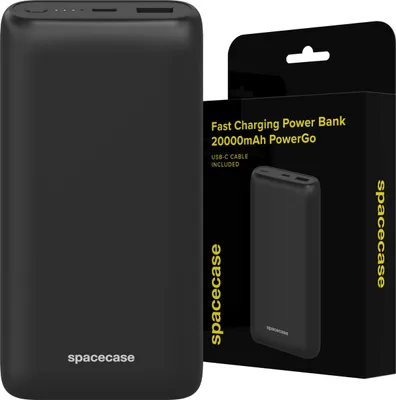Zdjęcie produktu dla Szybki Powerbank + Kabel SPACECASE 20000mAh PowerGo Czarny