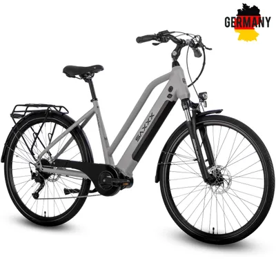 Produktbild von SAXXX E-Trekkingrad 28 Zoll mit Mittelmotor 70 Nm, 418 Wh Akku, Shimano Alivio 9-Gang, hydraulische Scheibenbremsen, Federgabel, bis 130 kg