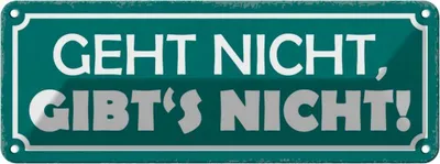 Produktbild von vianmo Blechschild 10x27 cm Geht nicht gibt`s Dekoration Spruch Zitat