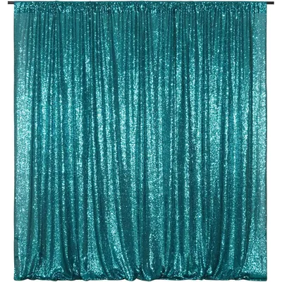 Imagen del producto de Cortina con fondo de lentejuelas color turquesa para fiestas y bodas