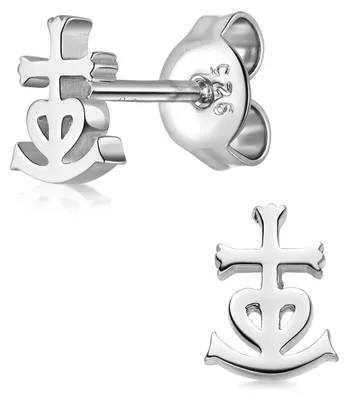 Produktbild von MATERIA by Matthias Wagner Ohrstecker Glaube Liebe Hoffnung Silber 925 rhodiniert SO-38-Silber