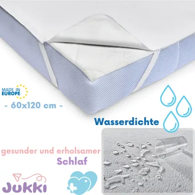 Produktbild von JUKKI® Matratzenschoner  Wasserdichte  60x120  Matratzenauflage Matratzenschutz für Babybett und Kinderbett