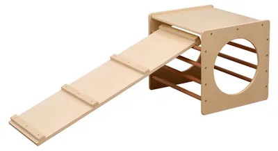 Produktbild von HOME DELUXE Kletterwand Kletterwürfel mit Rutsche FINN - aus Kiefernholz | Kletterampe, Kletterdreieck