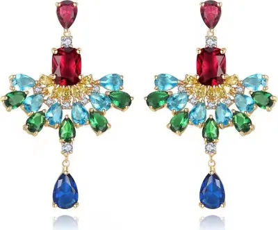Image de Boucles d'oreilles VA-32609 Multicolores - Élégance KP32609