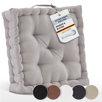 Zdjęcie produktu dla Poduszka na krzesło - Bawełna - 50 x 50 cm - Zestaw 4 szt. - Do użytku wewnątrz i na zewnątrz
