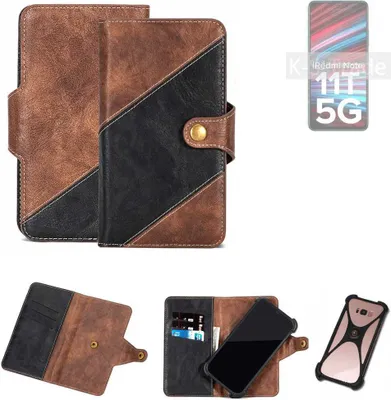 Produktbild von K-S-Trade Handyhülle Schutzhülle Bookstyle Case kompatibel mit Xiaomi Redmi Note 11T 5G Klapphülle Cover Hülle Schutztasche 1x