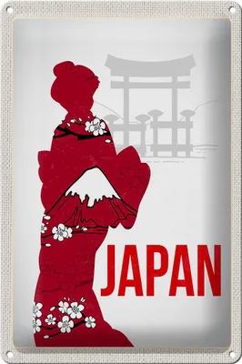 Produktbild von Blechschild Reise 20x30cm Japan Asien Traditionelle Kimono Kleid