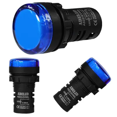 Produktbild von LED Signalleuchte Kontrollleuchte Leuchtmelder 24V Ø 22mm Blau