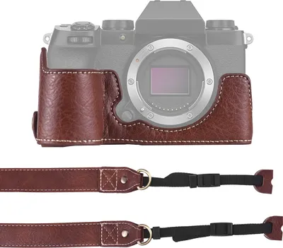 Zdjęcie produktu dla Futerał na aparat, zamiennik dolnej obudowy aparatu Fuji XS10, futerał na aparat wykonany ze skórypoliuretan z otworem na pasek na ramię u dołu i uchwytem, futerał ochronny na aparat