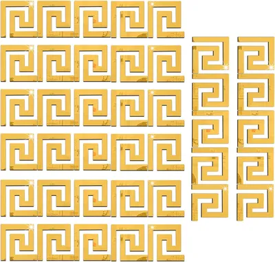 Zdjęcie produktu dla Złote lustrzane naklejki, 40 sztuk, 10x10 cm, Usuwalne akrylowe naklejki na ścianę, do salonu