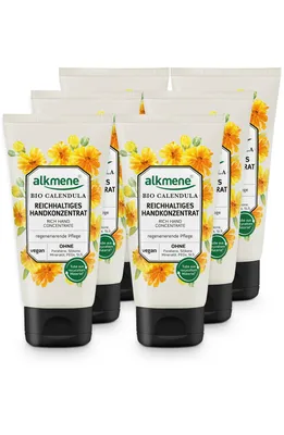 Produktbild von alkmene Handkonzentrat mit Bio Calendula - Reichhaltige Handcreme für sehr trockene Hände & rissige Hände 6x 75 ml